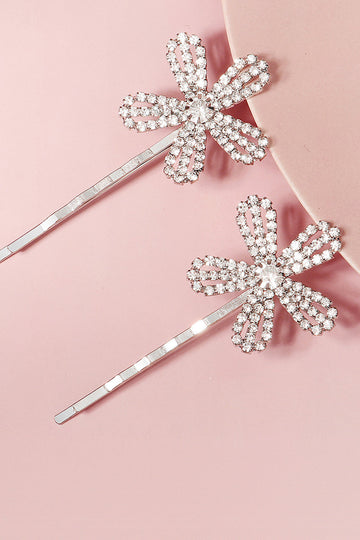 2pcs Flower Shaped Bridal Bangs Hairpins